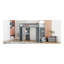 Lit mezzanine simple avec grandes tablettes, bureau et lumière DEL, gris-660476636-660476635