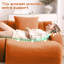 Tissu à 4 places en tissu orange avec accoudoirs incurvés et sans assemblage pour les salles d'étude à la maison