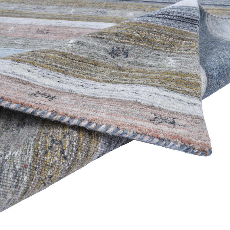 Plattsburgh Hand Woven Wool Blue/Green/Red Indoor Rug, Rectangle 70 x 140 cm
