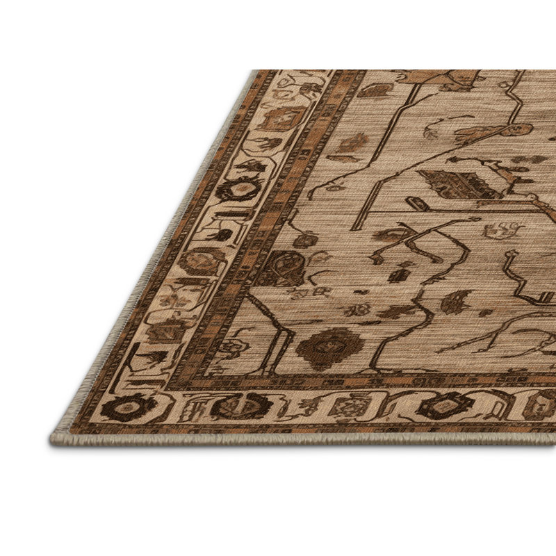 Tapis brun lavable à la machine, Rectangle 2 pi x 3 pi