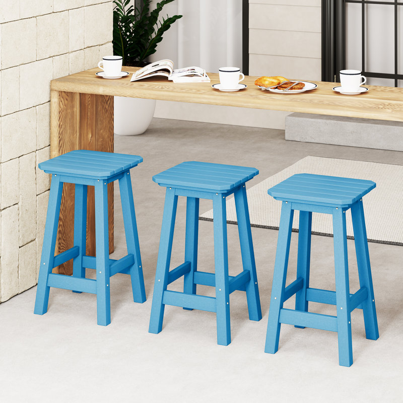 Tabouret de comptoir 24 po (ensemble de 3), Bleu