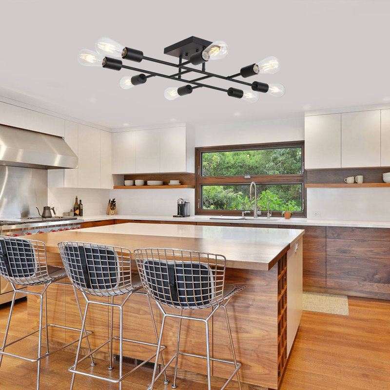 Luciann 8 - Light Dimmable Sputnik Sphere Chandelier, Matte Black