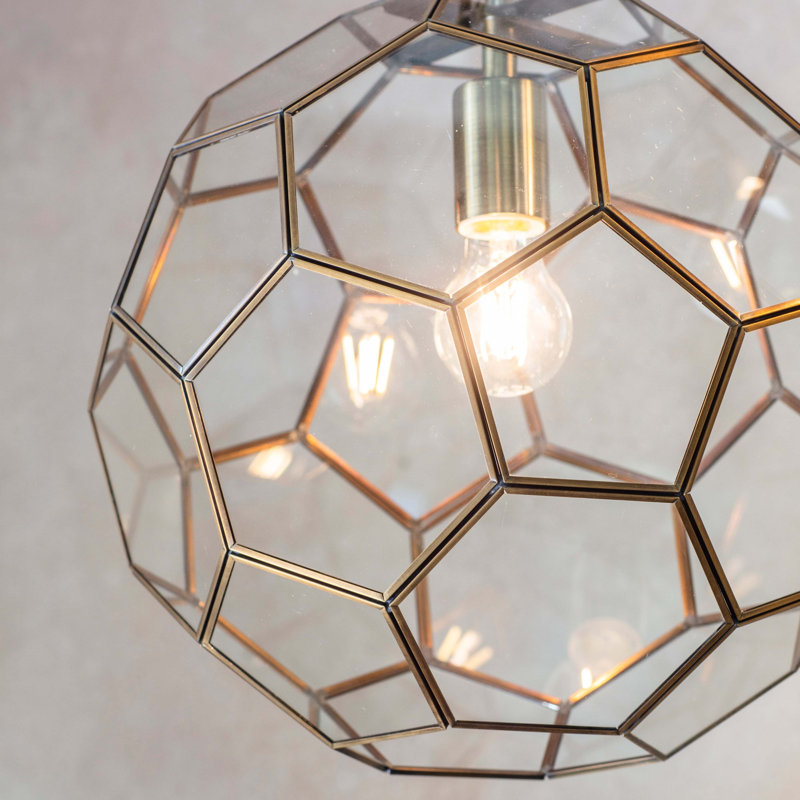 Amwell 1 - Light Antique Brass Sphere Pendant