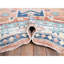 Tapis oriental en laine pure noué à la main de couleur pêche 9 pi x 11 pi 9 po, nœud turc, velours nul, motif village anatolien, noué à la main