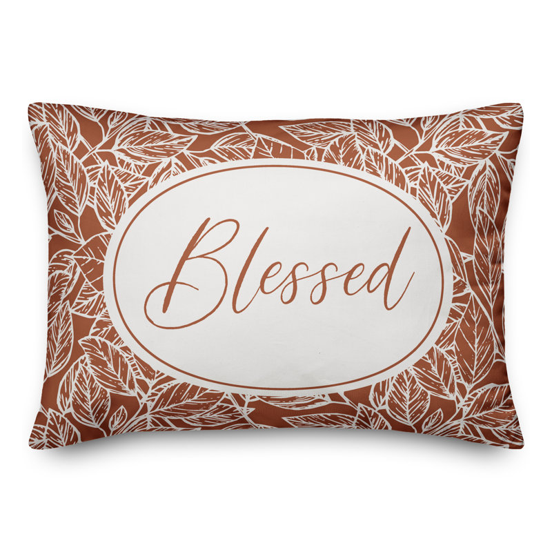 Floral Outdoor Reversible Throw Pillow, Orange