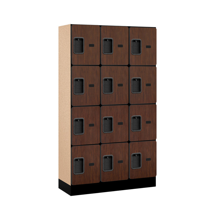 Casier large à 4 étages 3 étages, H 64 po x l 36 po x P 15 po, Acajou