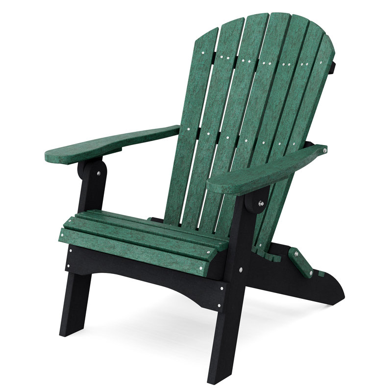 Heritage Folding Adirondack Chair, Turf Green/Black