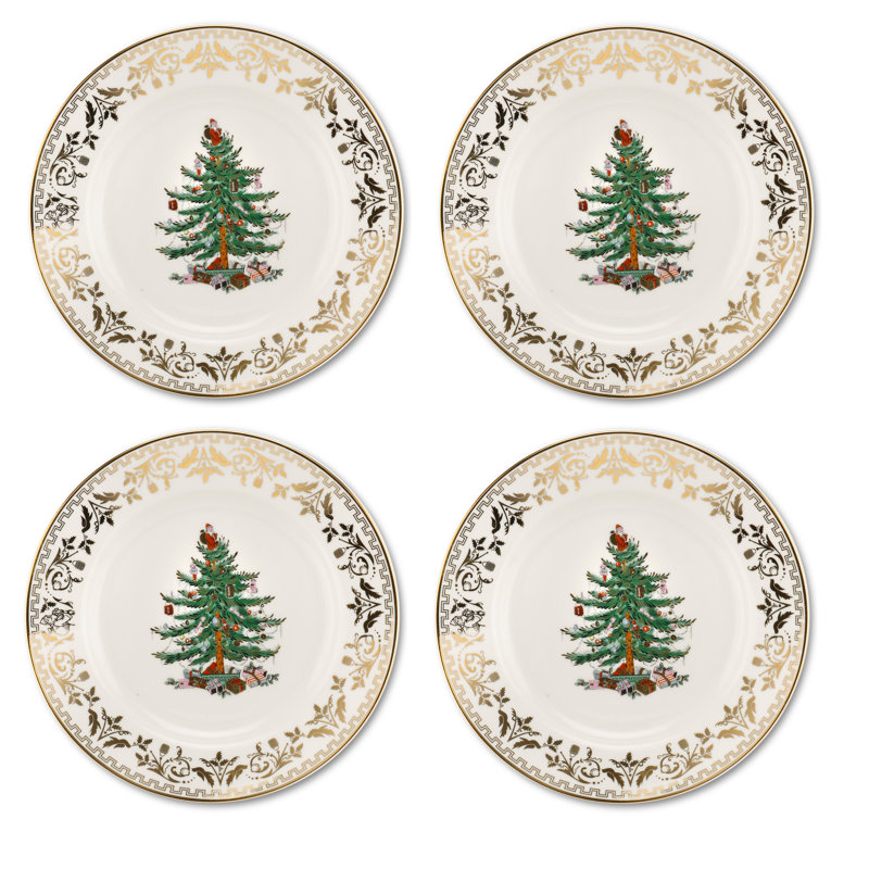 Spode Christmas Tree Gold Salad Plate 8"