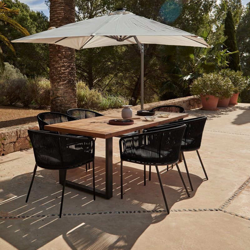 Fabiano 6 - Person 175 Long, Black, 75cm H X 90cm W X 175cm D, Cream