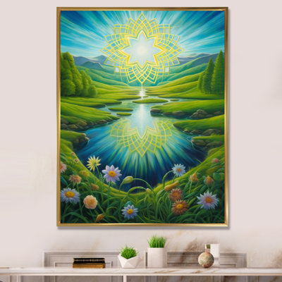Mandala de printemps magique sur la vallée du paradis - reproduction