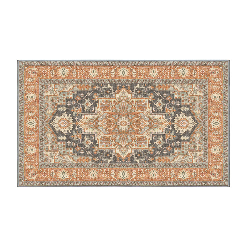 Floriane Hand Loomed Washable Oriental Indoor Rug, Rectangle 7' x 10'