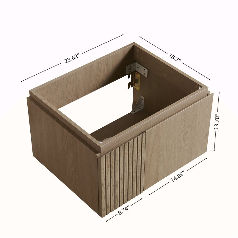 Armoire 24 po en bois contreplaqué 24 po avec 2 portes MURI Heidelberg, Ancient Oak