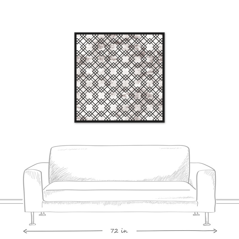 « marble trèfle », reproduction d’impression sur toile encadrée, H 25,75 po x l 25,75 po x P 1,75 po, Cadre noir
