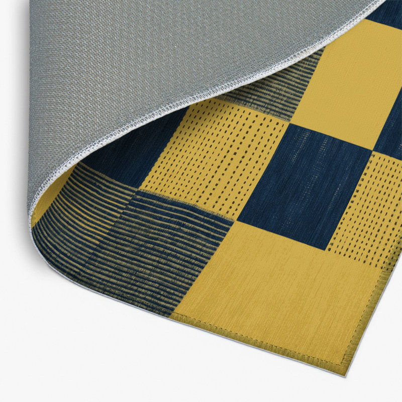 Tapis d'intérieur et d'extérieur à carreaux gris, Rectangulaire 8 pi x 10 pi