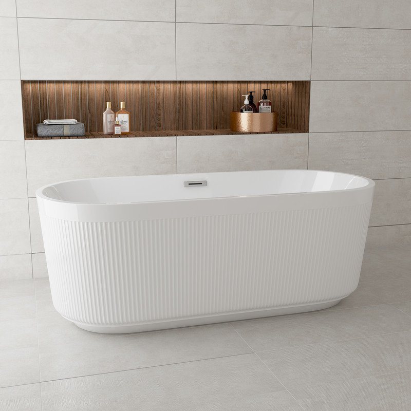 Baignoire autoportante en acrylique Sedona, Blanc
