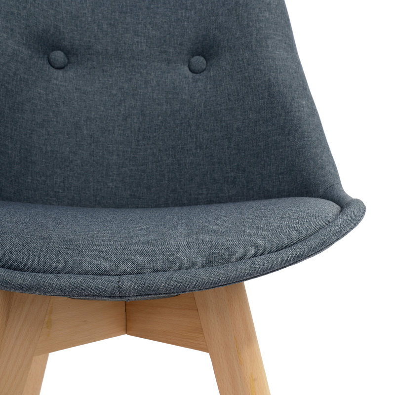 Stephen 50cm H Tufted Polyester Blend Upholstered Side Chair, Blue