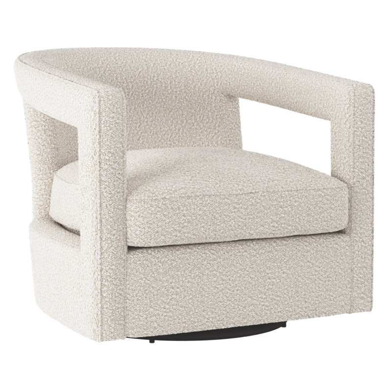 Alana Upholstered Swivel Barrel Chair, Cream Boucle 1146-002