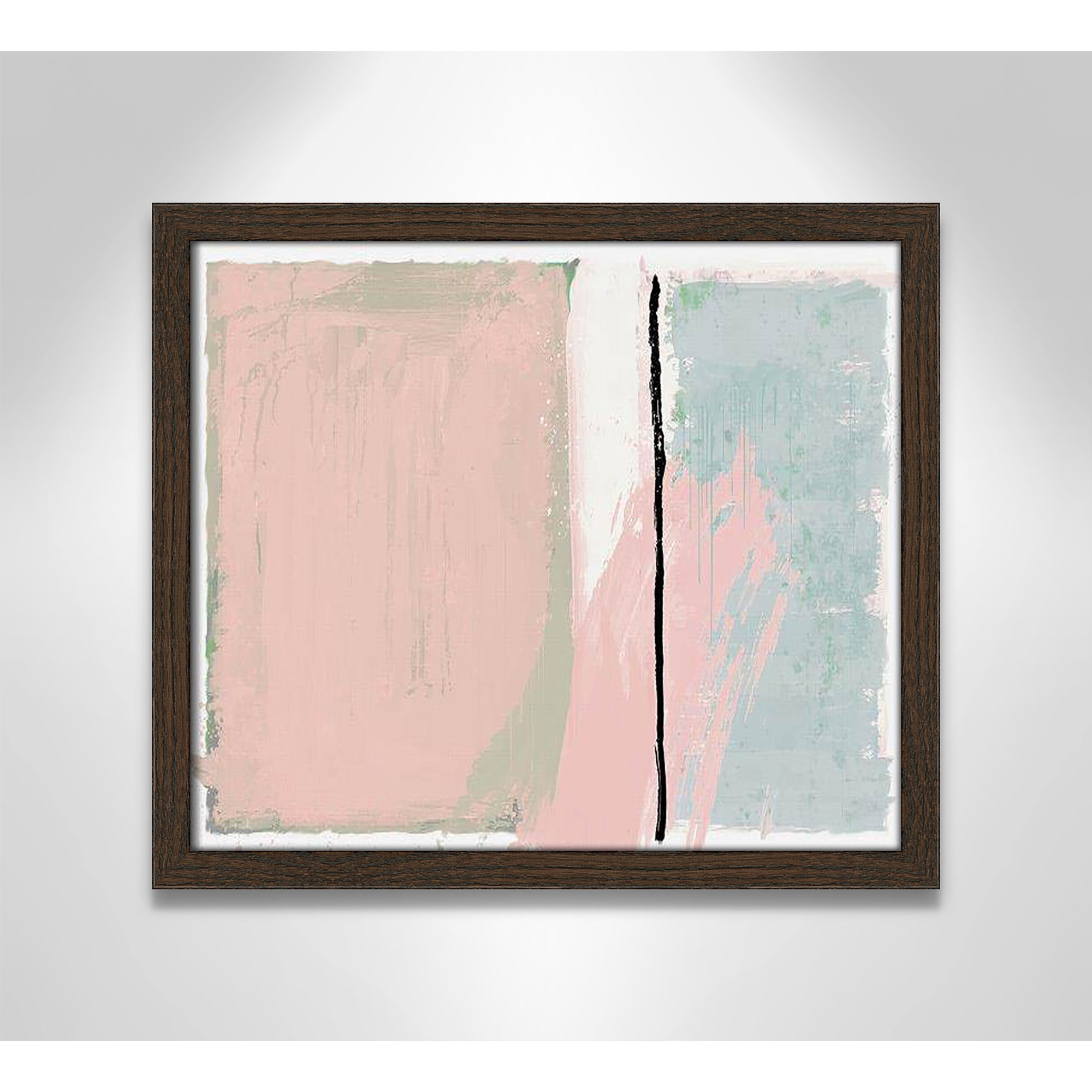 Pastel Opulance by Casa Fine Arts, Walnut Slim Picture Framed, 13" H x 15" W x 0.75" D, No Mat