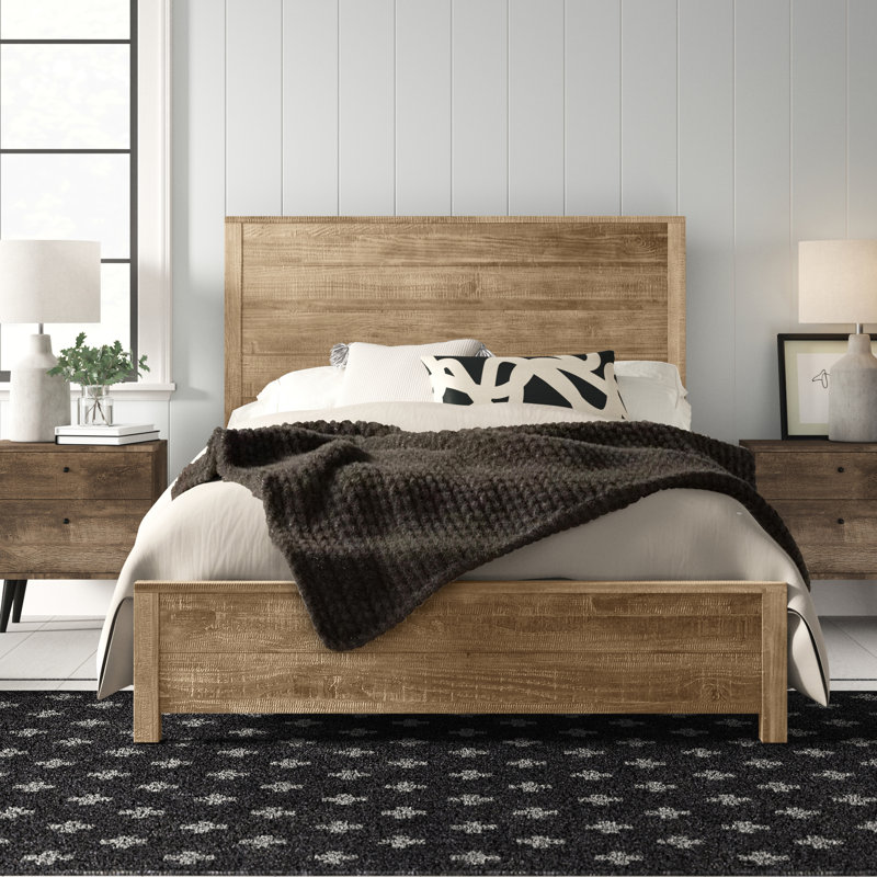 Ensemble de chambre à coucher Montauk, Bois flotté, 3 Pcs: Bed, Nightstand, Dresser, Grand lit