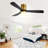 52 Inch Flush Mount Ceiling Fan With 3 Solid Wood Blades Remote Control Reversible DC Motor For Living Room