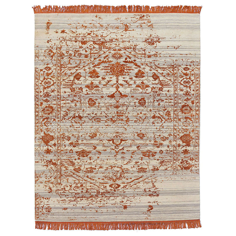 Tapis rectangulaire de conception unique 10 pi x 8 pi Ranveer
