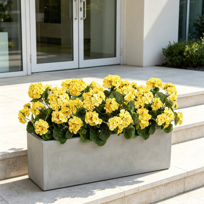 12 Pack Geranium Artificial Flowers for Outdoors, UV Resistant Realistic Faux Plants for Windows Box Front Door Garden Porch Planter Patio Balcony Yard Indoor Home Decor
