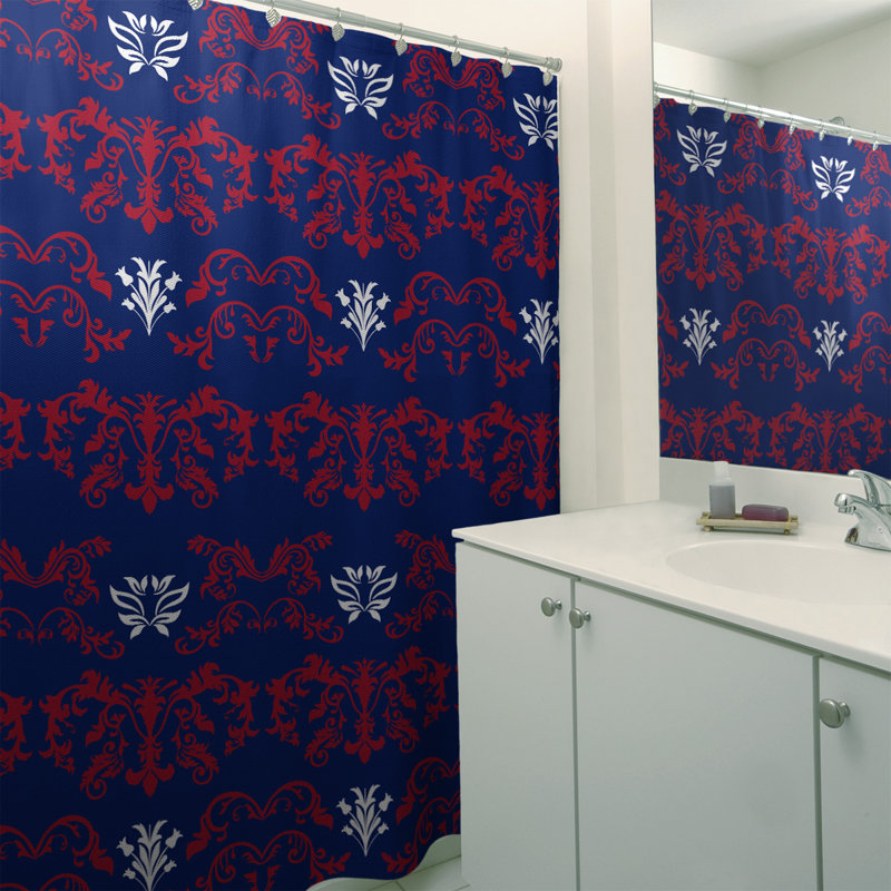 Rideau de douche New York, Violet foncé / rouge / blanc