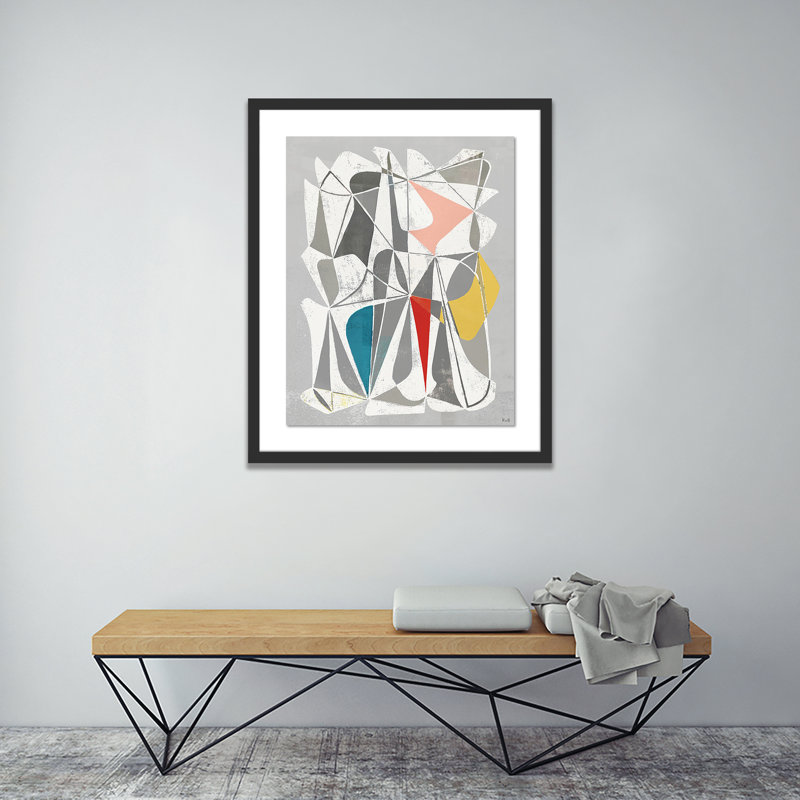 Vedene Print by Bangbouh Studio, 24" H x 20" W x 1.5" D, Black, Light Gray/Red/White/Gold/Blue