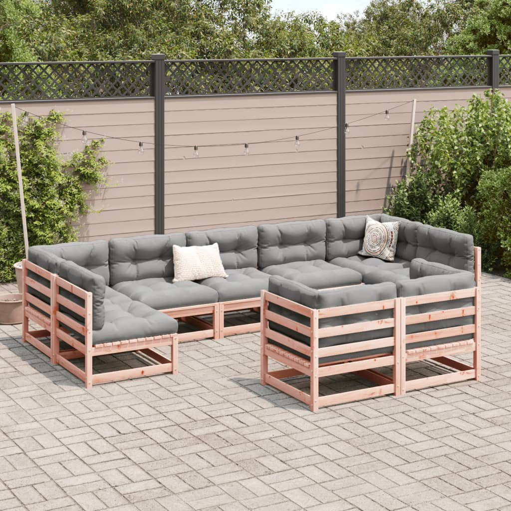 Vidaxl 9-Tlg. Garten-Lounge-Set mit Auflagen Massivholz