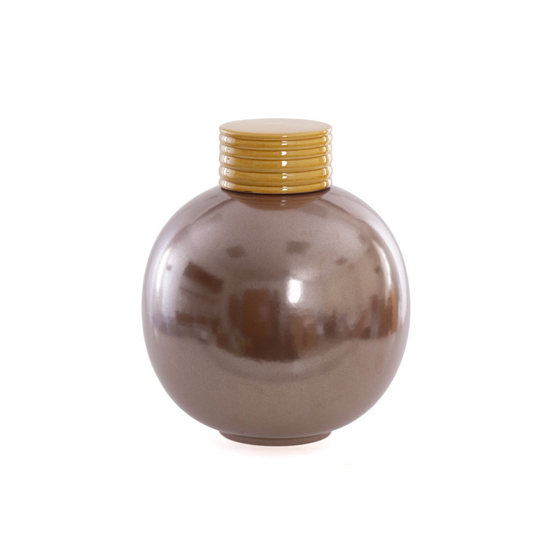 Marceno YELLOW / COPPER 27Cm Ceramic Jar