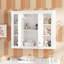 Armoire à pharmacie murale polyvalente avec rangement réglable pour la salle de bain, avec tablettes réglables et charnières à fermeture en douceur, dans une option de couleur blanche offrant beaucoup d'espace, des tablettes, une approche de conception moderne
