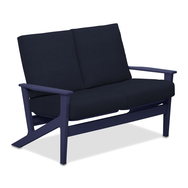 Causeuse avec coussins Chrisa, Graphite, Spectre indigo Sunbrella®