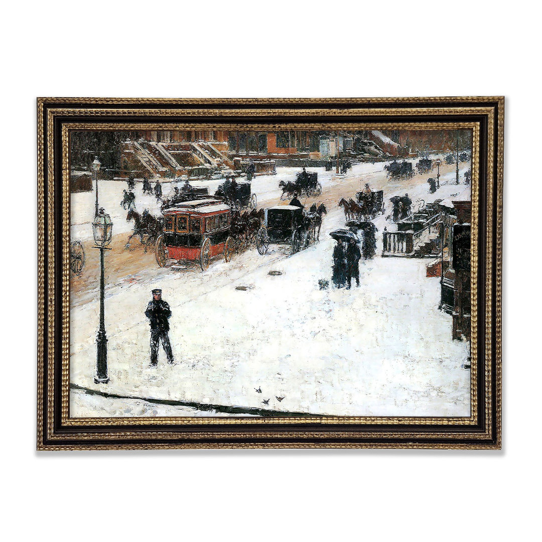 Gerahmtes Leinwandbild Fifth Avenue In Winter von Hassam