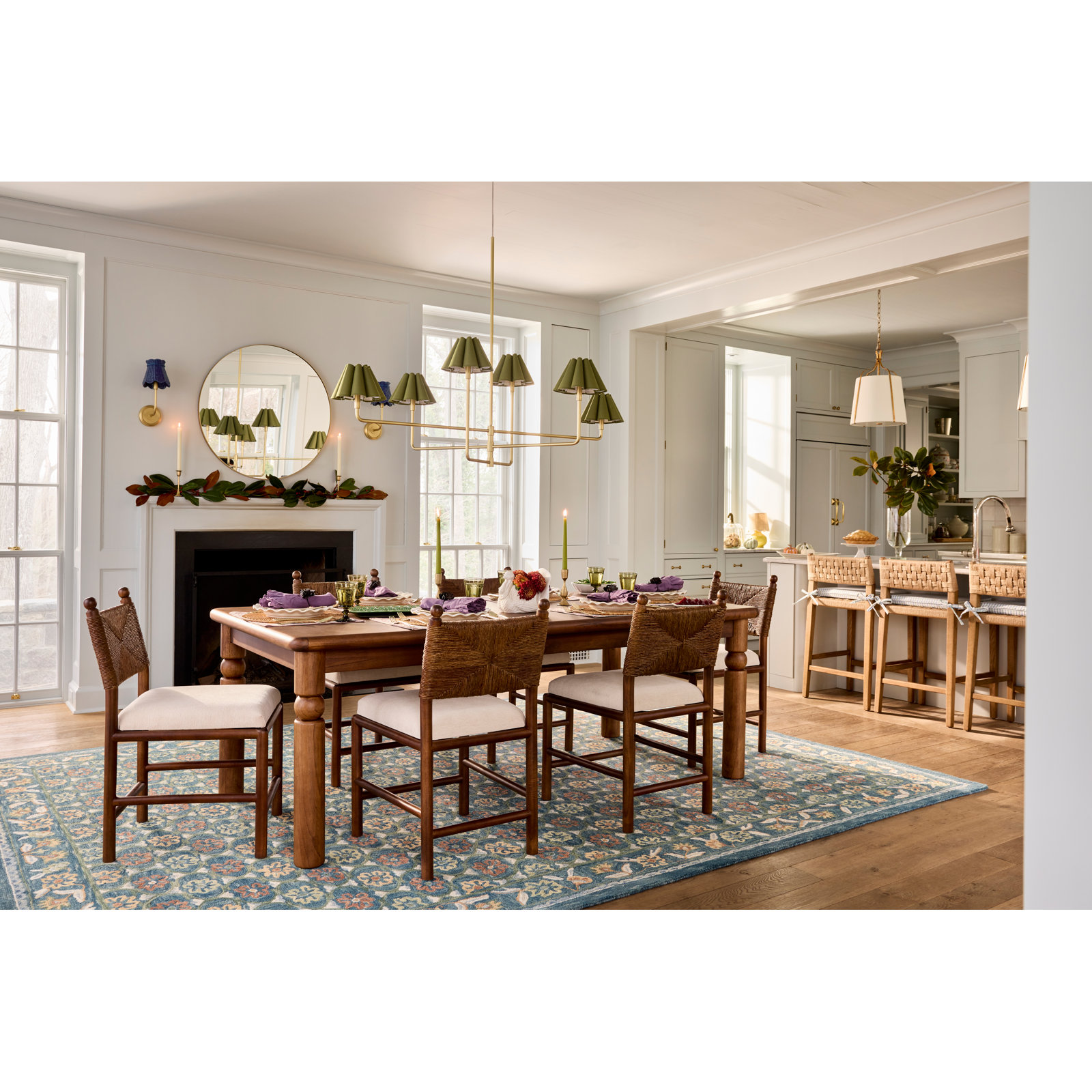 Elizabeth 85'' Dining Table, Antique Frost White