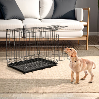 Warsaw Plastic Tray Iron Pet Cage with 2 Doors