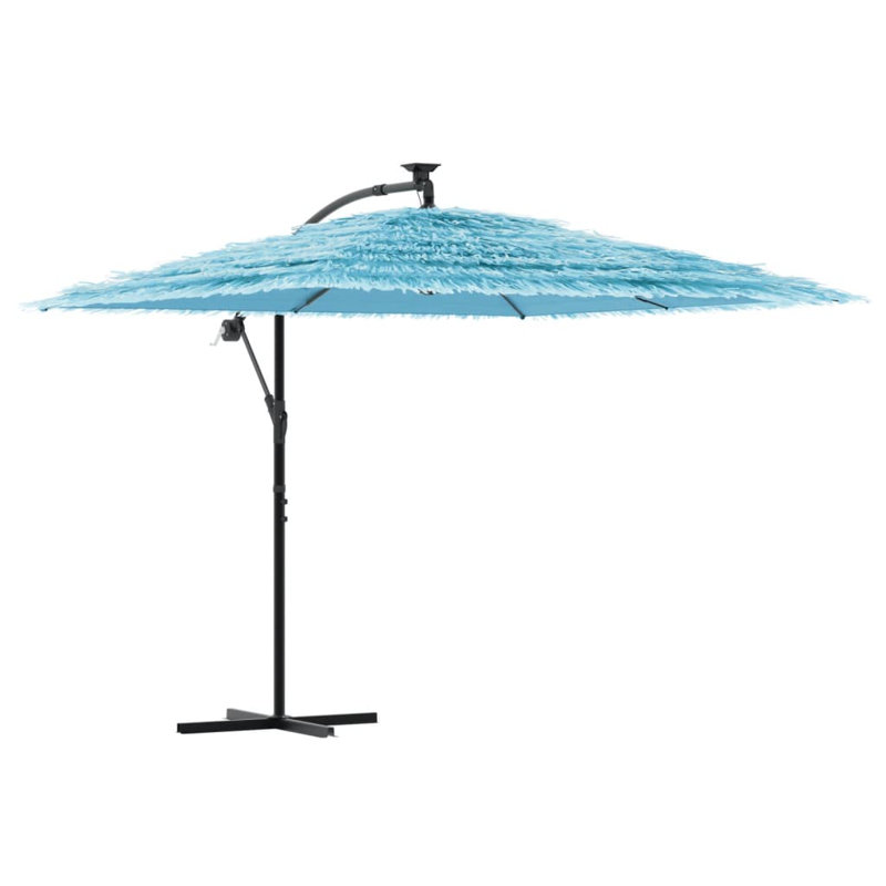 Beach Parasol, 235cm H x 269cm W x 269cm D, Blue / White / Grey