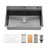 33"L × 22"W Workstation Drop-in Single Bowl Stainless Steel Kitchen Sink with Accessories-122286234