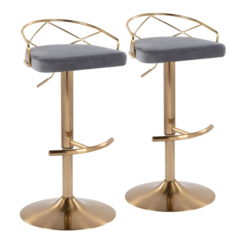 Tabouret pivotant à hauteur réglable, gris