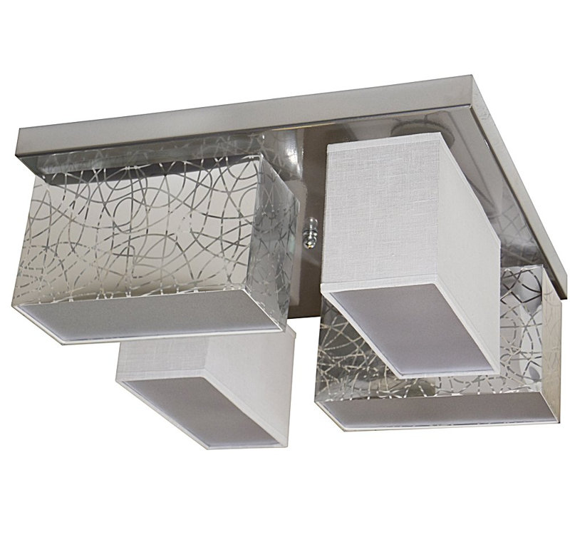 Pascoe Semi Flush Mount, Silver/White Transparent