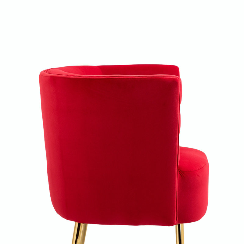 Fauteuil demi-tonneau en velours de 28,62 po Lujayn, Velours rouge