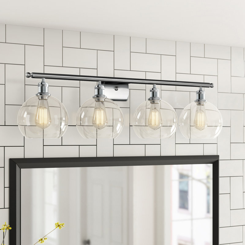 Éclairage pour meuble-lavabo à intensité variable Baptista, Nickel satiné brossé