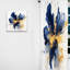Rideaux en velours abstrait bleu foncé et or I - 1 panneau-112761874