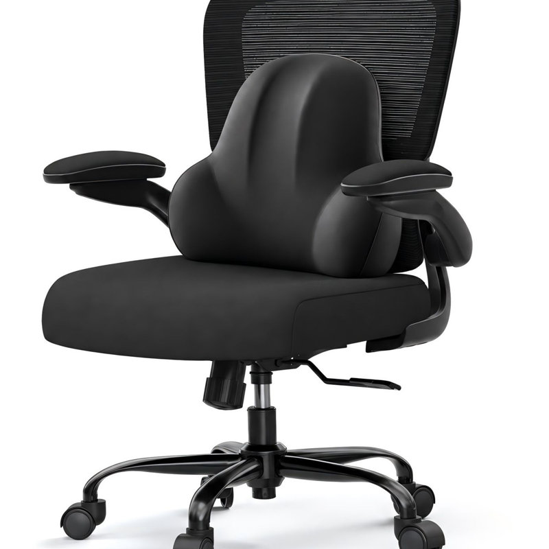 Lumbar Support Pillow, Cozy Pad For Home, Car, Office Chair, Gaming Seat, Wheelchair,  13.6"W x 16.9"D, 2.5" thickBlack