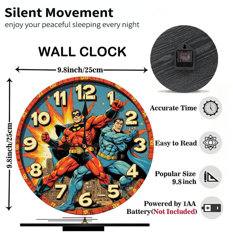 Horloge comique de super-héros