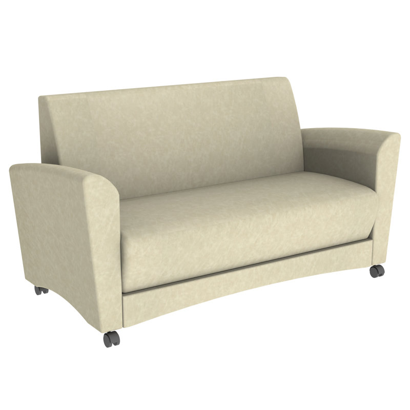 Pro Series Rustic Upholstered Mobile Common Area Sofa, Almond