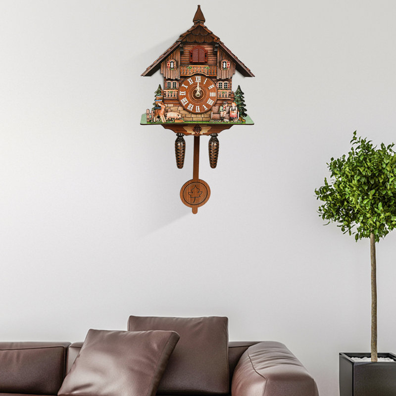 Horloge suspendue rétro à panneau de fibres à densité moyenne antique