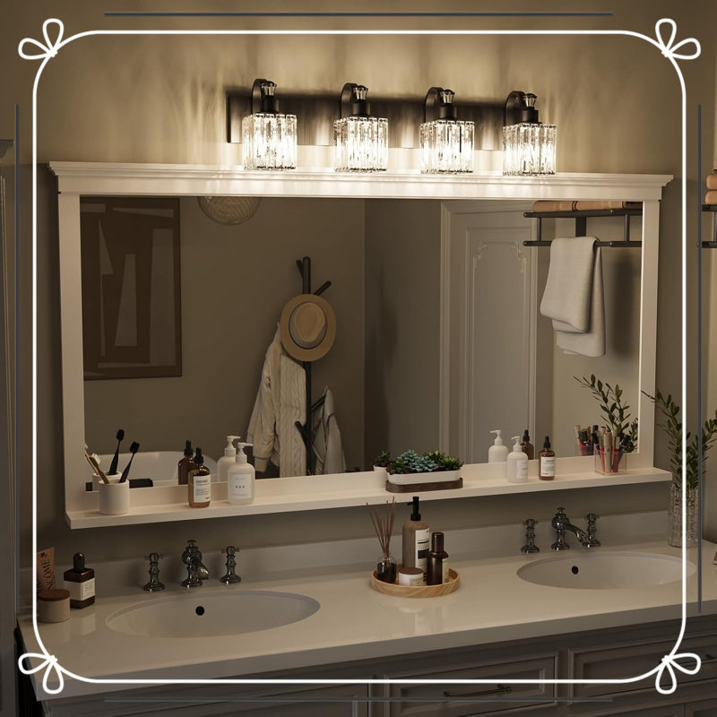 Luminaires de salle de bain modernes, 4 lumières, H 9 po x l 31,8 po x P 5,5 po