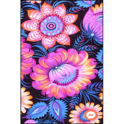Purple and Blue Floral Modern Decorative Rug
