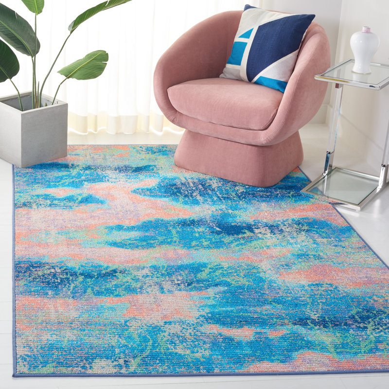Sequoia Performance Machine Washable Abstract Rug, Rectangle 5'5" x 7'6"