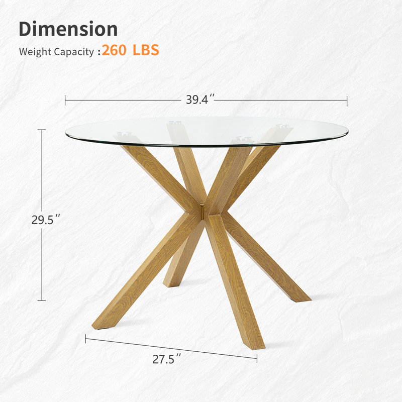 Table de salle à manger Jablon, Naturel